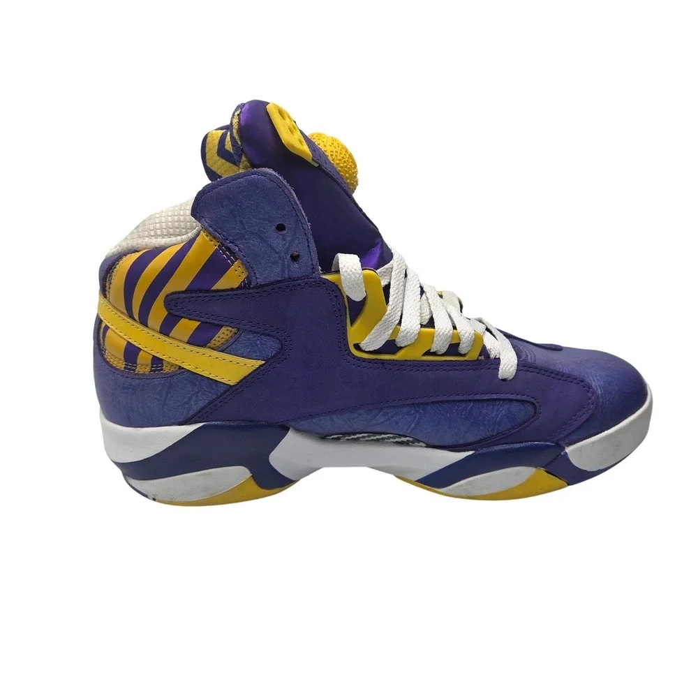 Reebok The Pump Shaq Attaq Sneakers Shoes LSU Tigers Lakers Purple Yellow Mens 9